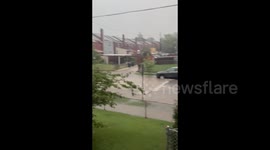 US: Streets Flooded in Washington, DC's North Michigan Park