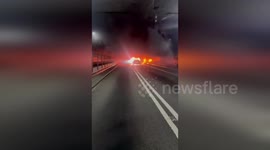 US: Car Erupts In Flames Inside Lincoln Tunnel During Rush Hour