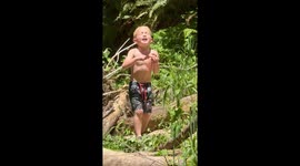 Little Crawdad Wrangler Gets Pinched