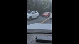 Drivers Collect Snow on Cars