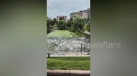 Locals fear natural disaster as dozens of fish leap out of pond in a frenzy
