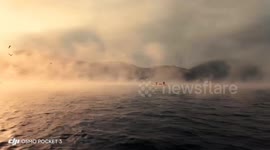 Morning Fog Over Lugu Lake