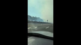 Smoke Towers Over Highway 87 Amid Fire Near San Jose Airport
