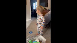 Toddler calls his dad 'babe' in adorable video