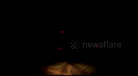 Driver realizes he needs to turn around on mud road