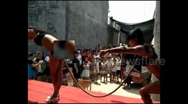 Female artists use their throats and bums to bend a spear