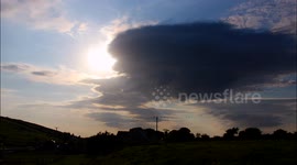 RARE LENTICULAR CLOUDS AND CREPUSCULAR RAYS OVER DONEGAL IRELAND 