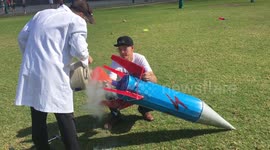 Giant liquid nitrogen bottle rocket 'fail'