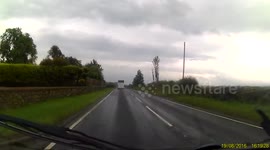 Car pulls out on me near Brampton in Cumbria, North West England
