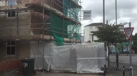 Spy booth #banksy being cut down on Hewlett road #Cheltenham ? https://t.co/22gUpSk06F