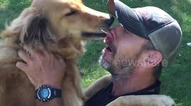 Man is reunited with his dog after she went missing for ten days