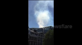 Plume of smoke rises from BBC Broadcasting House