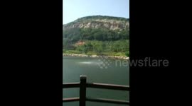 Waterspout forming on reservoir in China