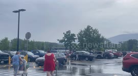 Walmart Parking lot with old laddies and overweight shoppers that love to buy junk food.