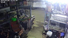 Deadly snake slithers into shop unnoticed as owner plays on phone