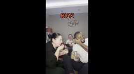 Couple try not to laugh as their non-English speaking mother attempts to teach her grandson words