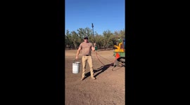 Bucket launched sky-high during rodent control blast in San Diego, California, USA