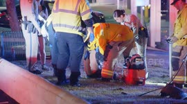 US, Los Angeles: Rowland Heights DUI Car Crashes Into Tree at High Speed and Catches Fire UPDATE