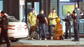 US, Los Angeles: San Fernando Car Slams Into San Fernando Sign