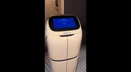 Two delivery robots hilariously collide in hallway in Guangdong, China