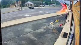 CCTV footage captures 'Molotov cocktail' attack on Republican party office