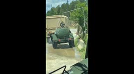 A soldier thought it was a good idea to bend the water pipe instead of moving the trailer on a military installation