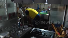 South Korea: S Korean vendors begin post-rain/flood clean-up