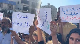 Palestinians in Gaza protest to demand end to Israeli attacks and access to aid