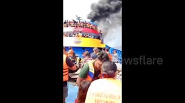 Indonesia: KM BARCELONA 5A Caught Fire in Talise Waters, North Sulawesi