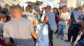 Funeral held for Palestinians killed in Israeli attacks on southern Gaza