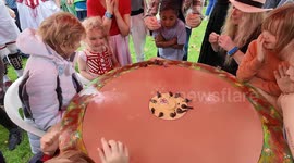 The annual Snail Race at this year's Soho Fete held in Soho In London