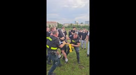 Chaos as police forced to intervene as crowd fights over IShowSpeed's shirt in Lithuania