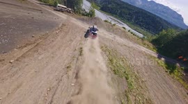 Spectacular Drone Footage of Glacier View Car Launch