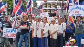 Thai protesters rally at Cambodian embassy as soldier loses leg in landmine explosion