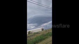 US: Storm Clouds Seen Moving West of Fort Morgan, CO
