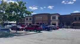 Walmart parking lot in hot temps today in Bennington Vermont