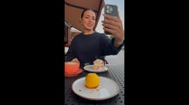 Girl smashes her friend's dessert after she sneaks a bite without asking