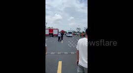 Frustrated taxi driver performs high-speed doughnuts in airport carpark in China