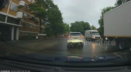 Moped being chased by police in South London