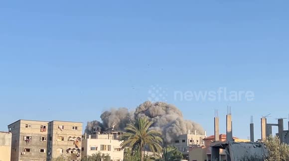 MOMENT - Israeli airstrike hits home in Gaza's Bureij Refugee Camp ...