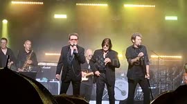 Look-alikes of Eddie Mitchell, Dick Rivers and Johnny Hallyday. Concert Les Vieilles Canailles.Obernai, eastern France,Alsacia, near Strasbourg. 26 July 2025