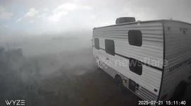 Tornado Flings Heavy Trailer Across Ground In Texas