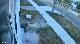 Stray firework nearly sets Michigan home on fire