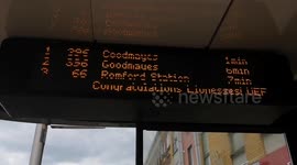 TFL puts up signs on bus timetables celebrating the England Lionesses football win