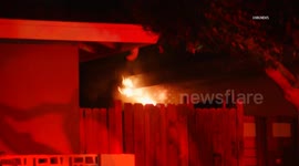 US, Los Angeles: West Covina Garage Fire