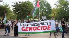 US: Protesters slam major US media networks for 'complicity with Israel' in Gaza hunger crisis