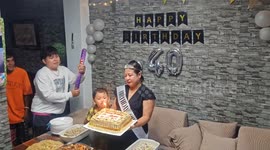 Confetti fail leaves birthday buffet covered in bright paper