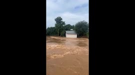 Raging flood washes away homes in Thailand