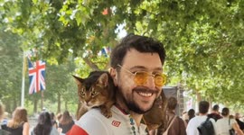 Furry feline Lionesses fan is a big hit with football supporters in the Mall