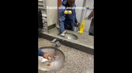 While working on a faucet we notice it works for white people and not blacks this video was shot by me and shows my Brest friend William as he tries to wash his hands as well
